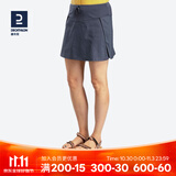 迪卡侬（DECATHLON）运动短裤女跑步健身宽松夏训练速干休闲裤户外裙裤阔腿裤QUW 黑灰色 40