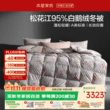 水星家纺羽绒被鹅绒被95%白鹅绒被子冬被冬季加厚被芯双人220×240约5.5斤