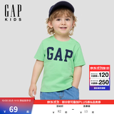 盖璞Gap【大小童同款】男女童秋季logo纯棉短袖T恤儿童装上衣 绿色 893458/ 867583 140 cm(10-11岁)亚洲尺码