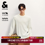杰克·琼斯（JACK&JONES）【可机洗】26年男装冬季新款毛衣男士潮流圆领针织衫打底衫衣服 奶白A42 L 180