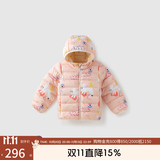 aqpa【95白鸭绒&三防】儿童羽绒服冬男女童宝宝可收纳帅气萌趣保暖 萌兔奇缘 90cm(充绒量37g)