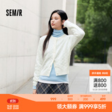 森马（Semir）森柔|针织开衫女冬季短款绞花肌理圆领毛衫百搭叠穿打底上衣 奶白10501 M