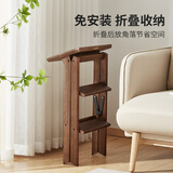 初心实木梯凳家用可折叠梯子节省空间马凳登高梯楼梯凳多功能高凳 63cm白蜡木实木三步梯