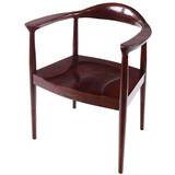 创运餐椅实木椅子扶手椅北欧餐桌椅靠背椅简约现代书房椅休闲椅茶台椅 红椛梨色（实木座板）