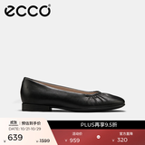 爱步（ECCO）单鞋女 倪妮同款羊皮革一脚套方头浅口平底低跟鞋 安妮208553 黑色20855301001 36
