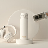 富光弹跳盖保温杯男女高档不锈钢大容量学生便携水杯子不锈钢刻字保温 常规不锈钢内胆-陶瓷白 500毫升-单只免费刻字