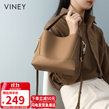viney牛皮包包女包大容量水桶包品牌单肩斜挎包生日礼物轻奢送女友老婆