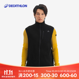 迪卡侬（DECATHLON）抓绒马甲男女秋保暖摇粒绒背心抓绒衣开衫冲锋衣内胆MH120 男款-黑色 L