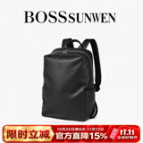 BOSSSUNWEN双肩包男士简约大气皮包通勤旅行包大容量背包高档真皮自用送礼
