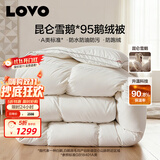 LOVO罗莱 A类羽绒被95%白鹅绒被子冬季被芯双人羽绒被200cm*230cm