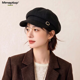 MMOPTOP贝雷帽女四季款韩版潮英伦复古百搭显脸小八角帽报童画家鸭舌帽子
