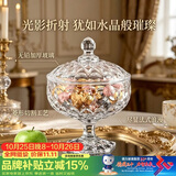 青苹果【热卖爆款】欧式玻璃糖缸糖果罐储物罐水果果盘果斗6.3英寸