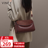 viney牛皮包包女包品牌斜挎枕头包轻奢单肩包生日礼物送女友老婆双11