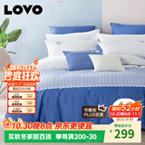 LOVO罗莱家纺 全棉四件套100%纯棉斜纹床单被套枕套双人220*240cm