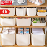 爱丽思（IRIS）桌面收纳盒收纳箱化妆品首饰内衣物整理玩具盒爱丽丝桌面储物盒子 【大号】 白色 有盖
