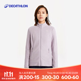 迪卡侬【门店自提】保暖户外抓绒衣男女宽松秋摇粒绒冲锋衣内胆 女款-全拉链-紫罗兰 M