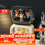 安尔雅泡泡玛特盲盒展示架亚克力太空舱防尘手办乐高展示柜塑料收纳黑色