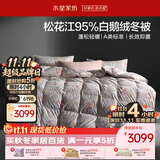 水星家纺羽绒被鹅绒被95%白鹅绒被子冬被冬季加厚被芯双人220×240约5.5斤