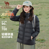 骆驼（CAMEL）火炉羽绒服冬季新款女装3A抗菌抗静电90绒子立领排骨轻薄羽绒外套