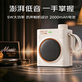 先科（SAST）M1蓝牙音箱 家用室内桌面音响 大音量高音质便携式车载低音炮长续航户外露营大功率音响  奶油白