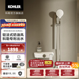 科勒（KOHLER）斐勒淋浴花洒卫生间洗澡龙头大顶喷头白月光SH20 花洒龙头-抛光镀铬+云雾银滑动花洒支架