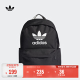 adidas休闲复古日常通勤运动双肩背包男女学生书包阿迪达斯三叶草   黑色/白   NS(均码)