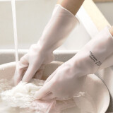 雪尼尔耐用家务洗碗手套加厚防水厨房家用耐磨橡胶乳胶塑胶胶皮清洁干活 印花1双装 M码