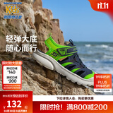 Skechers斯凯奇儿童包头凉鞋男童鞋夏季轻质防滑男大童大头沙滩鞋406511L 海军蓝色/柠檬色/NVLM 33.5 (偏大,建议选小一码)