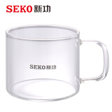 新功（SEKO）迷你高硼硅玻璃养生杯 家用小茶杯耐热玻璃花茶杯带把加厚透明玻璃杯120ml 【120ml玻璃杯】1个