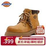Dickies马丁靴男鞋秋冬季百搭靴子男女情侣大黄靴厚底增高鞋子男士工装靴 土黄 42 【偏大一码，适合运动鞋43】