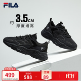 斐乐火星系列｜斐乐跑步鞋男女老爹鞋复古增高休闲鞋黑色运动鞋 女-黑-BK 36.5