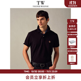 Teenie Weenie Men小熊男装春夏新款短袖男美式凉感网眼舒适纯色刺绣Polo衫上衣 黑色 XL