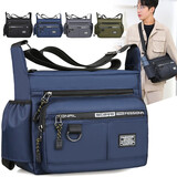 嘉禾生活中老年男士背包生意收钱包休闲男士包包商务横款单肩斜挎背包男包