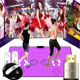 酷舞跳舞毯双人HDMI跳舞机家用体感游戏机垫电玩成人儿童运动跑步毯 PU玫紫+体感游戏+切水果