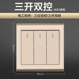 欧普照明（OPPLE）开关插座面板电源墙壁五孔插座家用5孔KG-W51 三开双控