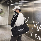 运动健身包男女训练包干湿分离鞋仓大容量手提包折叠旅行袋单肩斜挎妈咪包行李包 黑色