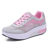 睿登摇摇鞋女2025冬季休闲鞋网透气休闲户外运动鞋健步鞋广场舞妈妈鞋 8399单网灰粉 39