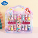 迪士尼爱莎公主儿童化妆品甜美无味可撕可剥易卸小女孩生日礼物套装玩具 【公主款】12瓶指甲油套装