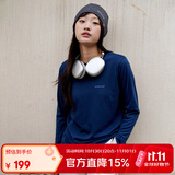 mont·bell长袖t恤女款户外春夏速干透气圆领纯色简约百搭上衣 1114689 NV海军蓝 M