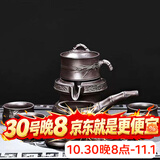 尚言坊紫砂茶具套装自动石磨懒人功夫茶具家用简约茶杯泡茶器套装 2【轻畅款】紫砂节节高升自动