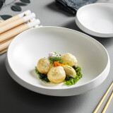 造器 盘子家用北欧式陶瓷菜盘酒店创意个性高档餐厅商用异形餐具 8英寸窝边盘-亚光白