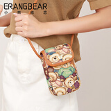 小熊依恋女士手机包轻便零钱包小熊图案单肩斜挎包女迷你小包包