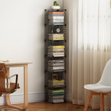 安尔雅 简易书架落地铁艺客厅置物架桌边收纳展示自由组合大容量窄书柜