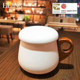 EILONG 宜龙家用陶瓷带盖过滤带把茶水分离泡茶办公室水杯马克杯个人专用