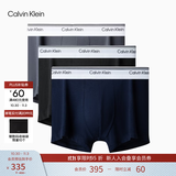 Calvin Klein内衣男士三条装ck低腰舒适棉质透气贴身防夹臀四角裤平角内裤男 NP2765ORSS-藏青/太空黑/碳灰 3条 M