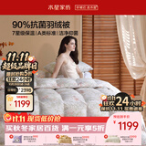 水星家纺羽绒被子白鸭绒被子冬季加厚冬被芯双人羽绒被200×230cm约4.6斤