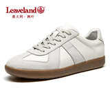枫叶（leaveland）意大利男鞋2026新品真牛皮复古情侣款德训鞋户外男士运动休闲板鞋 【升级版抑菌】白色（皮鞋码） 41