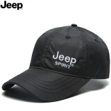 Jeep 吉普 新品棒球帽男帽子 男速干青年运动休闲帽鸭舌帽男士潮流遮阳帽太阳帽 黑色 均码（可调节）