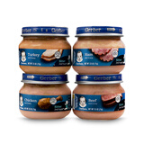 嘉宝婴幼儿宝宝肉泥鸡肉牛肉火鸡猪肉泥4罐装辅食组合 牛肉1罐+鸡肉1罐+火鸡1罐+猪肉1 71g*1瓶 罐装