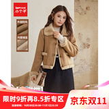 IEF/爱依服【小个子】2026新款冬季时尚百搭通勤高级感磨砂皮外套 奶茶 L